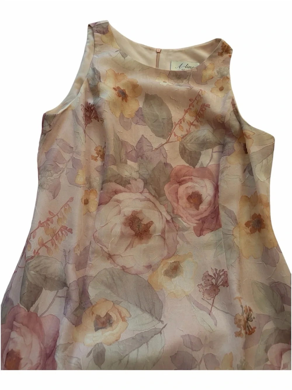 Vintage Algo Sleeveless Maxi Dress in Soft Blush-Measurements state Size Medium - Picture 3 of 15